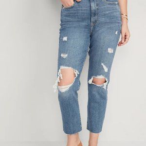 Old Navy High-Waisted OG Straight Ripped Ankle Jeans for Women 4